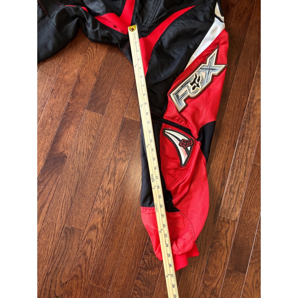 Fox Racing Motocross Pants Mens 32 Red Black White MX Dirt Bike Riding Gear - Picture 7 of 11